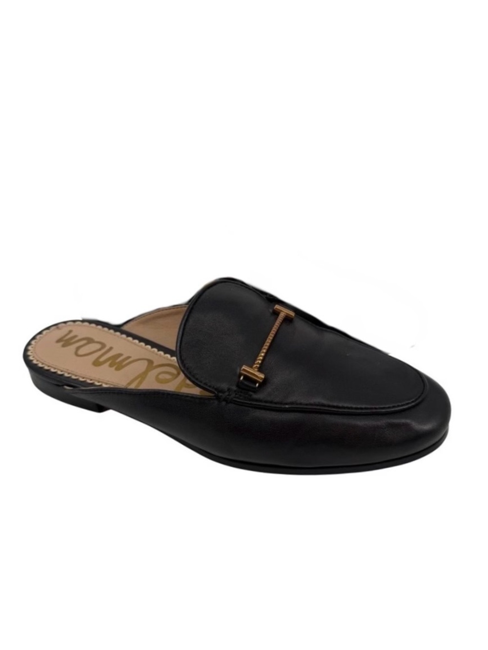 Sam Edelman Black Horse bit Leather Mule Loafer